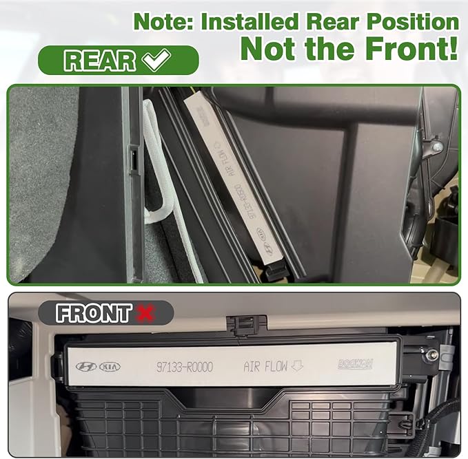 2-Pack Rear Cabin Air Filter Fits for Kia Carnival 2022-2025 2026 3.5L Activated Carbon Cabin Filter Replacement 97133-R0500 Accessories (Installed Rear Position, Not the Front!)