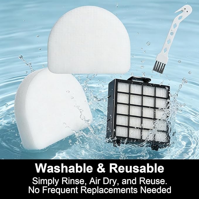 AZ4002 Filter Replacement for Shark POWERDETECT Upright Vacuum AZ4002 AZ4000, includes 2 HEPA Filters, 4 Foam & Felt Kit, 4 Odor Neutralizer Cartridges, compare to Part# XFFKAZ4000 XHFAZ4000