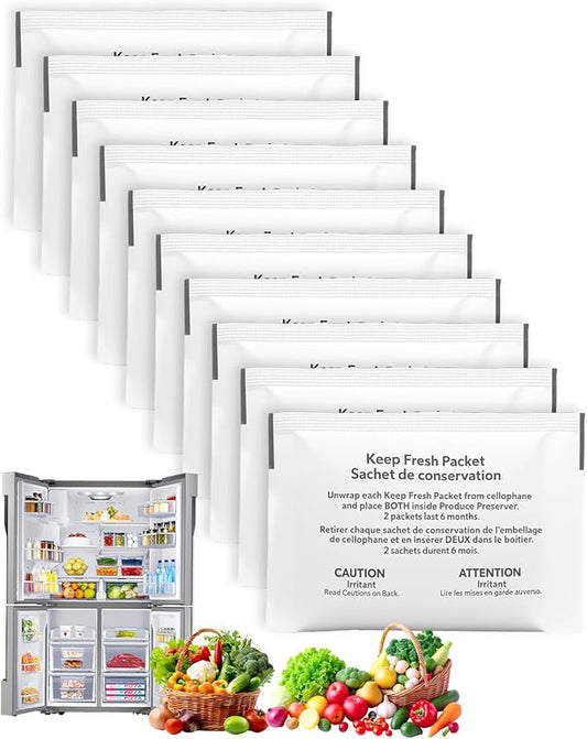 10 Packets- 5 Pack W10346771A Refrigerator Produce Saver Refills Compatible with Fresh Flow Refrigerator Air Filter, Fridge Deodorizer Fit 2117689 AH3503014 EA3503014 PS3503014 P1KC6R1