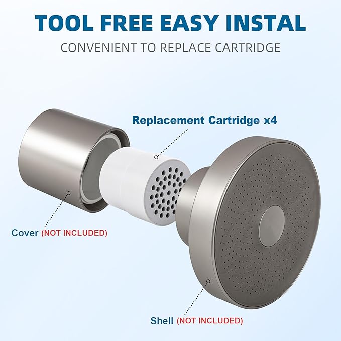 KDF Shower Filter Replacement Cartridge for JOLIE Shower Head Filter - 4 Packs