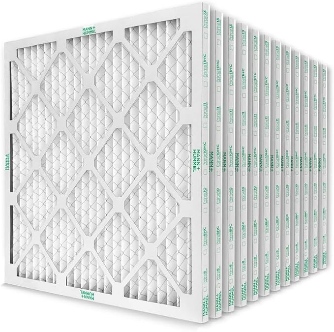 Mann+Hummel 16x16x1 MERV 8 Pleated HVAC AC Furnace Air Filters. Case of 12. (Exact Size: 15.75 x 15.75 x 0.75 Inches)
