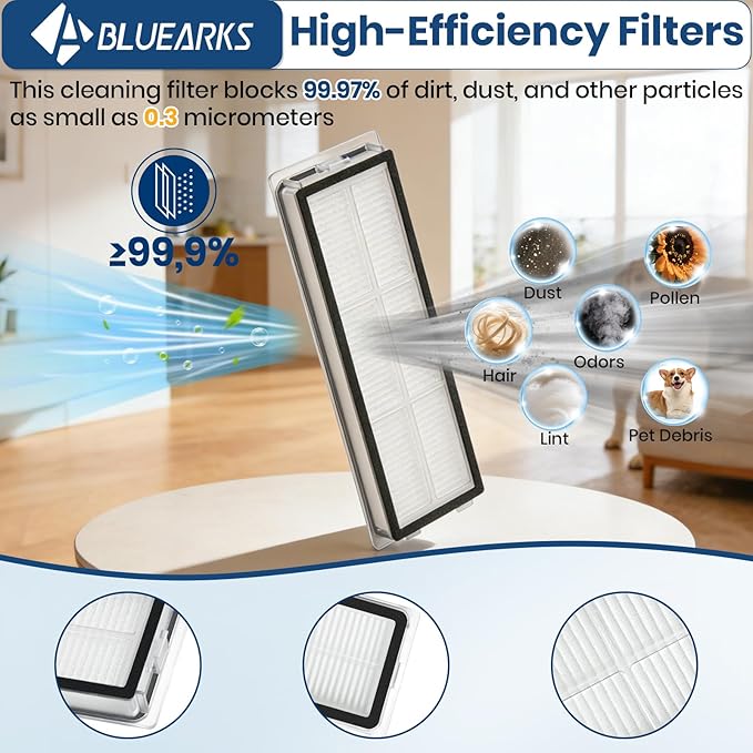 24 Pack D20 Pro Plus Accessories Kit,Only Compatible with Dreame D20 Pro Plus Robot Vacuum,2 Main Brush,4 Mop Pads,4 HEPA Filter,6 Side Brush,6 Dust Bags【Not for D20 Plus】