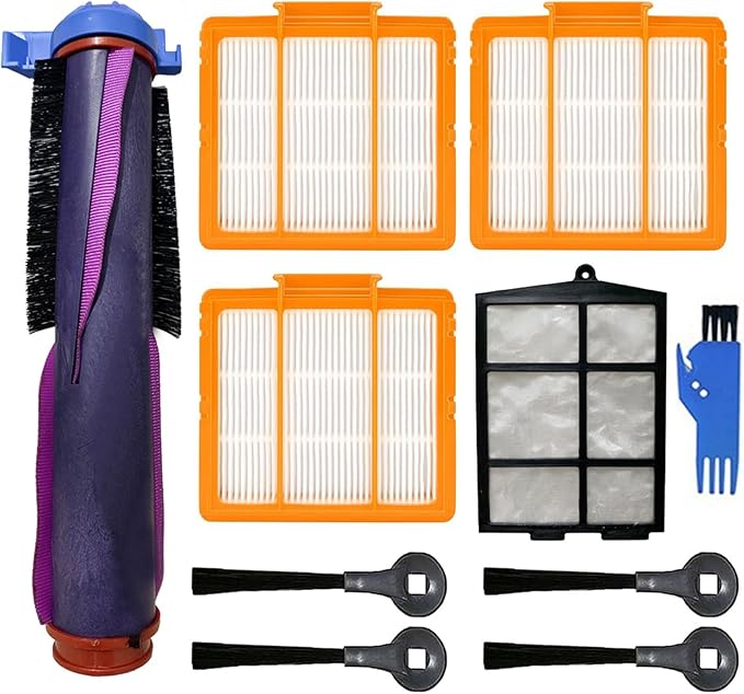 10Pcs Replacement Parts for Shark RV2820ZE RV2820YE RV2820AE RV2820VEUS AV2820XEUS AV2820AE AV2820S RV2800S AV2810AE RV2810YS UR2850YS UR2860YEUS Accessories Kit with Main Brush, Filters, Side Brushes
