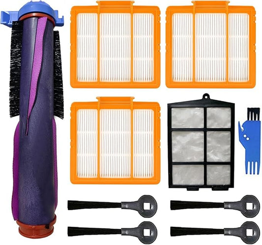 10Pcs Replacement Parts for Shark RV2820ZE RV2820YE RV2820AE RV2820VEUS AV2820XEUS AV2820AE AV2820S RV2800S AV2810AE RV2810YS UR2850YS UR2860YEUS Accessories Kit with Main Brush, Filters, Side Brushes