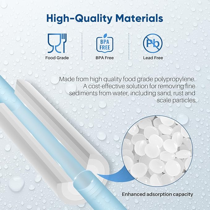 PUREPLUS 5 Micron 10" x 4.5" Whole House Sediment Home Water Filter Replacement Cartridge for DGD-5005, RFC-BBSA, HD-950, WFHD13001B, W15-PR, GXWH30C, GXWH35F, Aqua-Pure AP817, PP10BB, 2PACK
