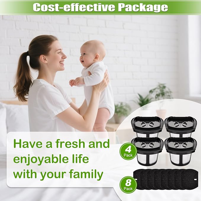 2390A 2284W Filter Replacement Compatible with Bissell Pet Hair Eraser Vacuum filter 2390A 2390 2389 2284W 2579, Compare to Parts # 1614212 1614203 1614204, 4 Mesh Filters and 8 Foam Filters
