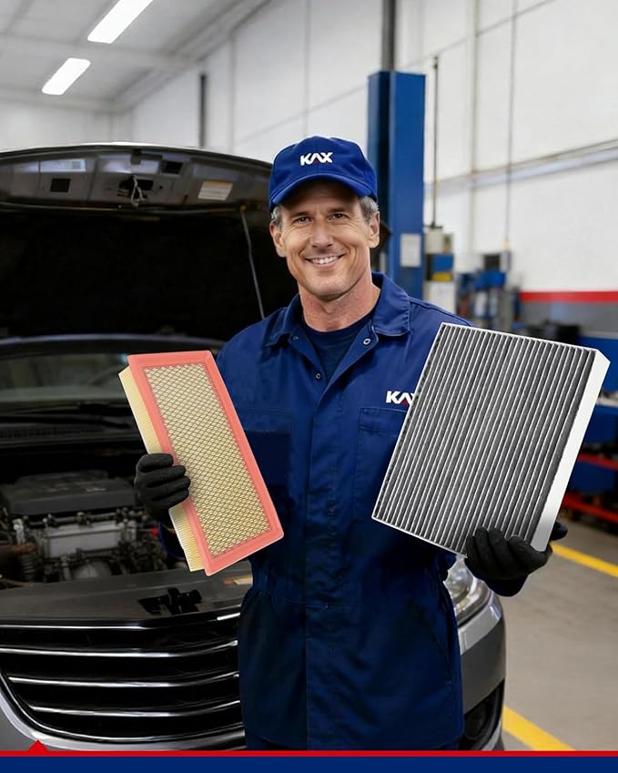 KAX Engine & Cabin Air Filter Kit, Replacement for Ford Explorer 2020-2026 2.3T/3.0T, Police Interceptor Utility 2020-2026, Lincoln Aviator 2020-2025, Replace# CA10242 CF12772