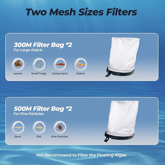 4 Packs Filter Bags,Sand & Silt Replacement Filter Bags Compatible with JESIMAIK Handheld Pool Vacuum