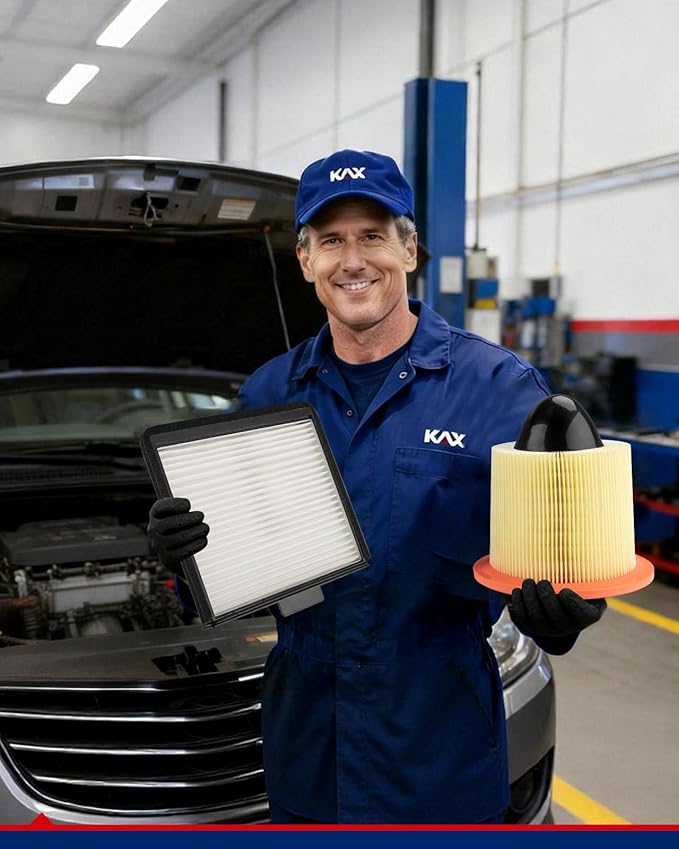 KAX Engine & Cabin Air Filter Kit, Replacement for Ford F-150, F-250 Super Duty, F-350 Super Duty, F-150 Heritage, F-250, F-550 Super Duty, F-450 Super Duty, Expedition, Replace# CA8039 CF8631A
