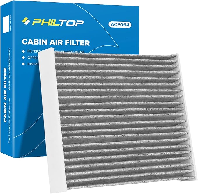 PHILTOP HEPA Cabin Air Filter w/Activated Carbon, Compatible with CF12002 Kia Soul 2014-2019, Soul EV 2015-2019, Carbon Filter Up Dust Pollen Odor