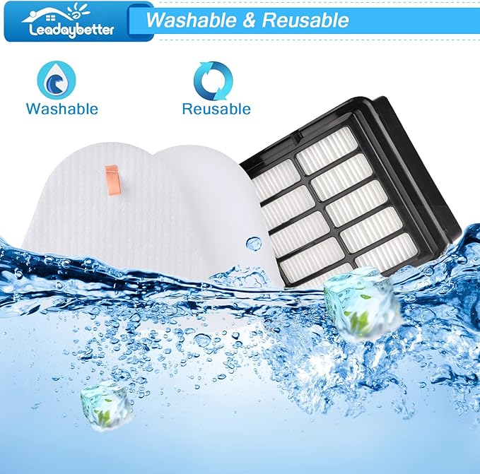 Leadaybetter Vacuum Filter Replacement for Shark Navigator Lift Away Deluxe NV350 NV351 NV352 NV355 NV356E NV360 NV370 UV440 UV540 CU500 ZU503AMZ Models, Parts XFF350 & XHF350, 2 + 4 Pack Filters