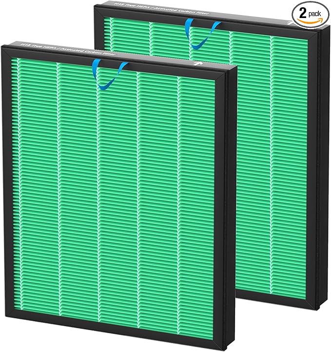 Vital 100S-P Replacement Filter for LEVOIT Vital 100S and Vital 100S-P Air Purifier, H13 Ture HEPA and Activated Carbon Vital 100S-P Filters, Vital 100S-RF-TX, 2 Pack Green