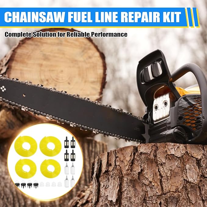 Tygon Fuel Line 4 Sizes 4 Feet 𝑪𝒉𝒂𝒊𝒏𝒔𝒂𝒘 𝑭𝒖𝒆𝒍 𝑳𝒊𝒏𝒆 𝑹𝒆𝒑𝒂𝒊𝒓 𝑲𝒊𝒕 Compatible with Poulan Weedeater Chainsaw Parts with Snap in Primer Bulb Zf-1 Fuel Filter Craftman String Trimmer