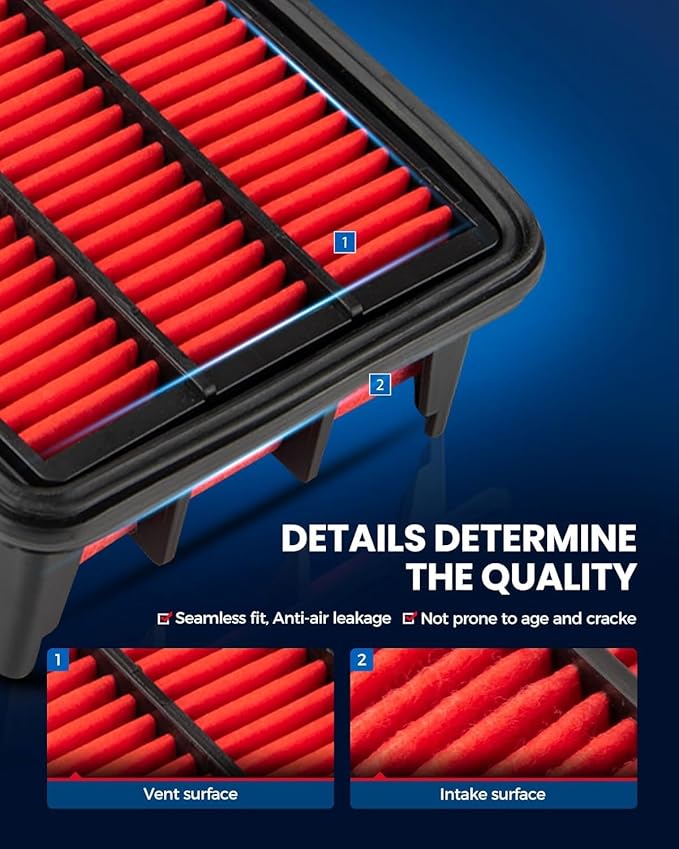 KAX Premium Engine Air Filter, CA10110 Replacement for Chevrolet Traverse 2009-2017, GMC Acadia 2007-2016, Acadia Limited 2017, Buick Enclave 2008-2017, Saturn Outlook 2007-2010