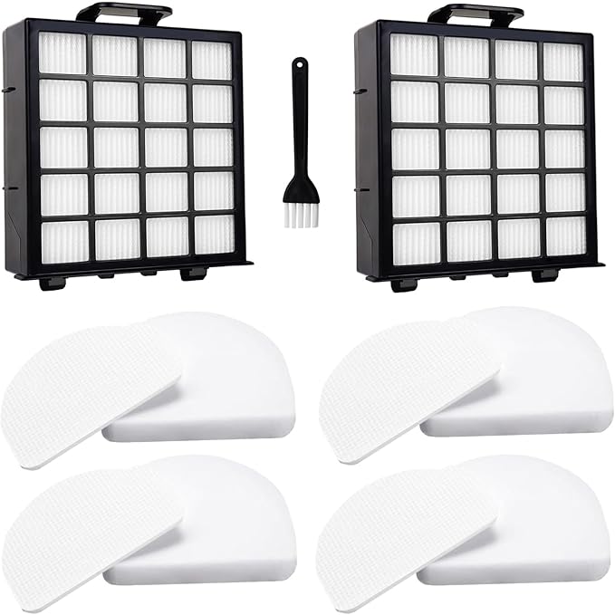 AZ4002 Replacement Filter for Shark POWERDETECT Upright Vacuum Cleaner AZ4000 AZ4000C AZ4002 AZ4002W, 2 HEPA Filters and 4 Foam & Felt Filters, Part XFFKAZ4000 XHFAZ4000