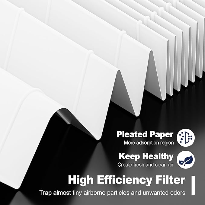 116130 Replacement Filter H for Winix 5500-2 AM80 Plasmawave Air Purifier, High Efficiency and Activated Carbon Filter Combo Pack, 3 Set, For Home Office Livingroom Bedroom, 16.25"L x 12.5"W x 1.5"Th