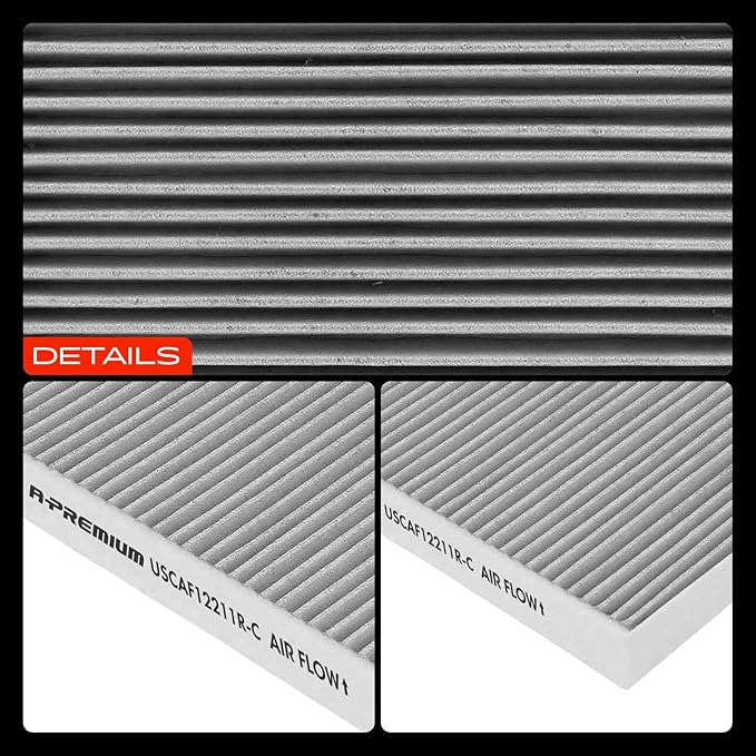 A-Premium Cabin Air Filter with Activated Carbon for Audi A4, A5 Quattro, A6 allroad, A7 Sportback, A8 Quattro, Q5, Q7, Q8, e-tron S, S4 & Porsche Cayenne, Macan