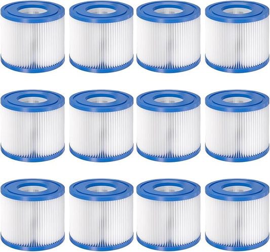 12 Pack Type VI Hot Tub Filters Cartridge Replacement for Saluspa Hot Tub Compatible with Lay-Z-Spa，Coleman SaluSpa 90352E, 58323E, 58323 Swimming Pool Pump
