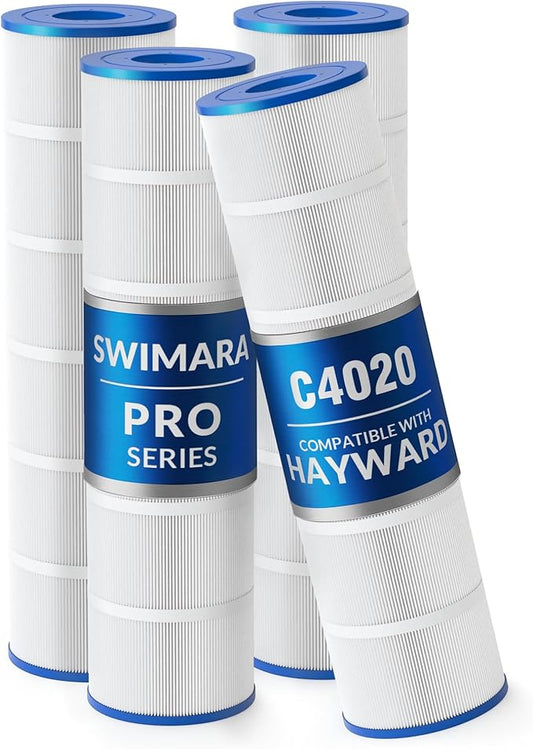 Pro Series Pool Filter Cartridge, 3oz Trilobal Fabric, Replacement for Hayward CX870XRE PA100N Unicel C-7487 Filbur FC-1270, Compatible with SwimClear C4020 C4000, 400 Sq. Ft. 4-PK