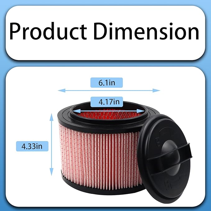 Fine Dust Cartridge Filter Compatible with Vacmaster VF408, VF410P, Wet/Dry Vac Beast VFB511B and Cleva Industrial VF408B - 2 Pack Vacuum Filters and Foam Filters
