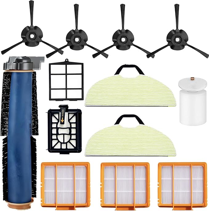 Replacement Parts Accessories for Shark AV2610WA RV2610WA RV2410WD Matrix Plus 2- in-1,1 Main Brush,3 Filters,2 Mop Pads,4 Side Brushes,1 Pre Filter,&1 Pre-Motor 1 Foam Filter