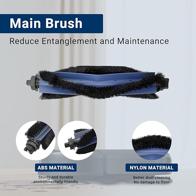 33-Pack Big Accessories Kit for Eufy Omni C20, Replacement Parts Include 2 Main Brush, 8 Side Brushes, 8 Dust Bags, 8 Mop Pads, 8 Washable Filters, 1 Cleaning Tool