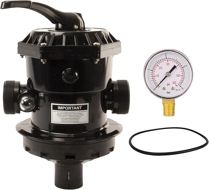 Rx Clear SP0714T VariFlo Top Mount Multiport Valve | Compatible: Hayward Pro & VL Series Pool Filters | 6-Way Replacement Sand Filter Valve for Above Ground & Inground Pools | 1.5" FIP Ports (SP-714T)