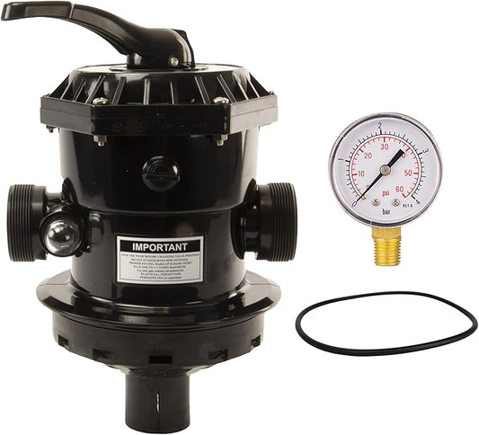 Rx Clear SP0714T VariFlo Top Mount Multiport Valve | Compatible: Hayward Pro & VL Series Pool Filters | 6-Way Replacement Sand Filter Valve for Above Ground & Inground Pools | 1.5" FIP Ports (SP-714T)