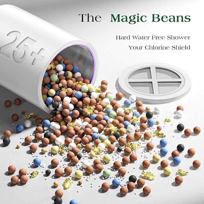 Filtered Shower Head COMBO – for Healthier Skin & Hair | 3 Mode High Pressure Shower Heads with 25-Stage Filtration | Removes 99.947% Chlorine & Heavy Metals | Shower Head ith Filters Set- Golden