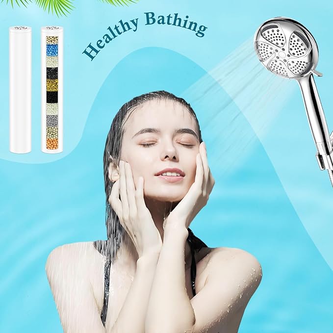 4 PACK Multi-Stage Filter Replacement Compatible with FEELSO 7 Spray Mode Filtered Shower Head.Water Replacement Filters for Handheld Shower Head，filters impurities, purifies water quality.