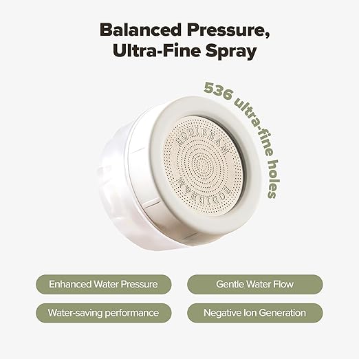 Bathroom Sink Faucet Water Filter, Filtration with Vitamin C Gel, Removes Chlorine & Heavy Metals, NSF Certified Hard Water Softener for Sensitive Skin Care, Made in Korea (Pure White)