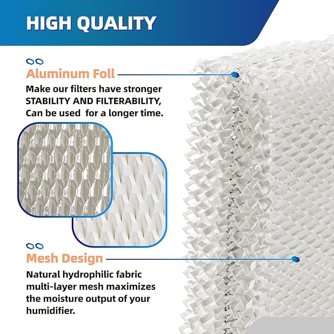 HDC12 Humidifier Wick Filters | HDC-12 Replacement HD13030 HD1303 HD14060 HD1406 HD13050 HD1305 HD1407,Humidifier Filters 14911 32-14911 ES12-4 Pack