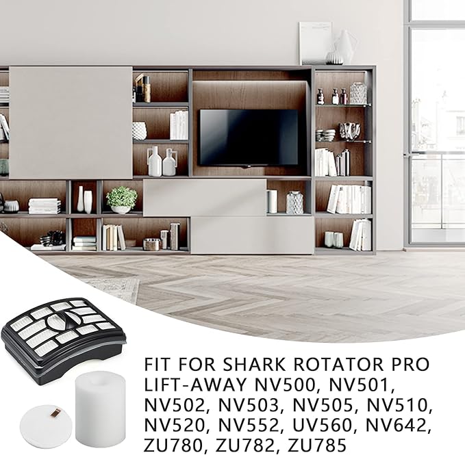 Improvedhand NV500 Filter Replacement for Shark Rotator Pro Lift-Away NV501, NV502, NV503, NV505, NV520, NV552, UV560, ZU780, ZU782, ZU785, Replace XFF500 & XHF500, 2 Post + 4 Foam & Felt Filters