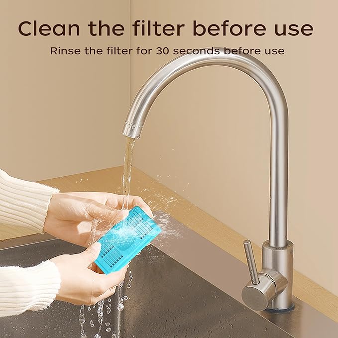 Cat Water Fountain Filter Replacement: 6 Cat Fountain Filter - Contains 3 Carbon Filters & 3 Foam Filters - Suitable for JLVDXN 2.2L/74oz Stainless Steel Cat Fountain