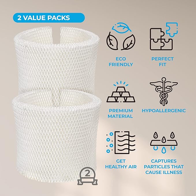 ANTOBLE 2 Pack MAF2 Wicking Humidifier Filter Replacements for Air Care/Essick Air/Moist Air MA0600, MA0601, MA0800, MA08000; Kenmore 15408, 154080, 32 15508