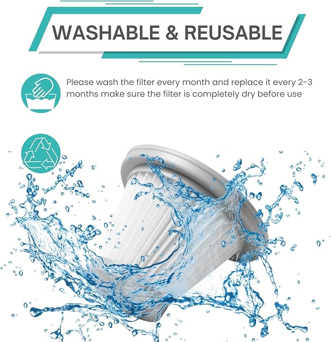 Nispira HEPA Filter Replacement Compatible with Xiaomi Deerma DX118C DX128C Handheld Portable Vacuum Cleaner, 3 Packs