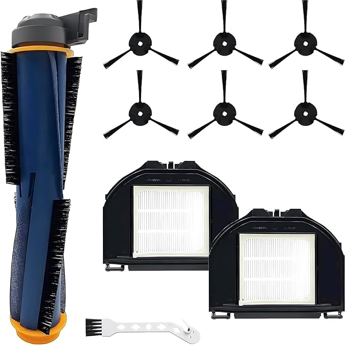 Replacement Parts Kit Compatible with Shark AV2310AE RV2310AE Matrix Robot Vacuum(Not for RV2300/RV2310), 1 Main Brush Roller, 6 Side Brushes, 2 Dustbin Filters, 2 Foam Filters and 1 Cleaning Tool