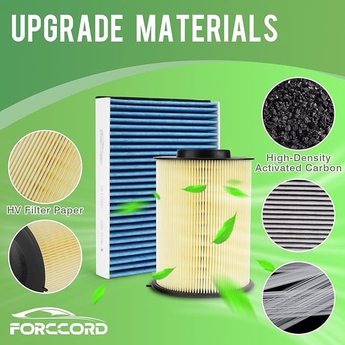 Cabin & Engine Air Filter Fit for Ford Escape 2013-19, Focus 2012-18, Transit Connect 2014-16, Lincoln MKC 2015-19 Activated Carbon Cabin Filter Replace#CF11920 CA11114 Car Accessories