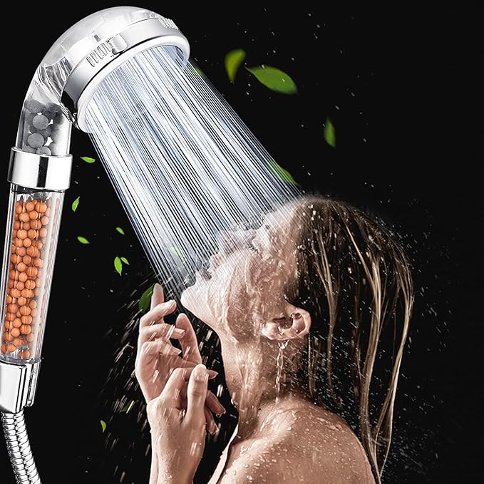 NOSAME Shower Head, Filter Filtration High Pressure Water Saving 3 Mode Function Spray Handheld Showerheads for Dry Skin & Hair