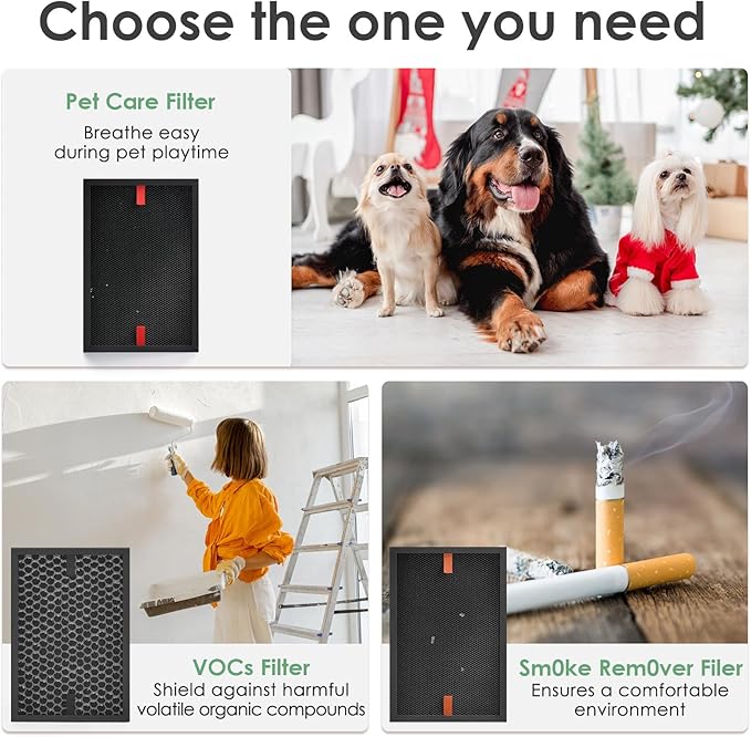 HRFSC1 VOC Filter S Compatible with Honeywell Air Purifier Filter S HPA3000 PowerPlus and HPA5000 Insight Model HPA3100/3200/3300/5100/5200/5300, Carbon 6-Pack