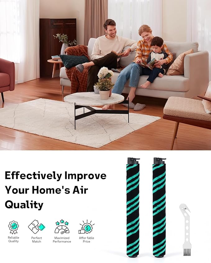 Leemone AZ4002 Soft Brushrolls Replacement Accessories for Shark AZ4000 AZ4000C AZ4002 AZ3901 POWERDETECT Upright Vacuum Cleaner, 2 Brush rolls, 1 Cleaning Brush, 3 Pack