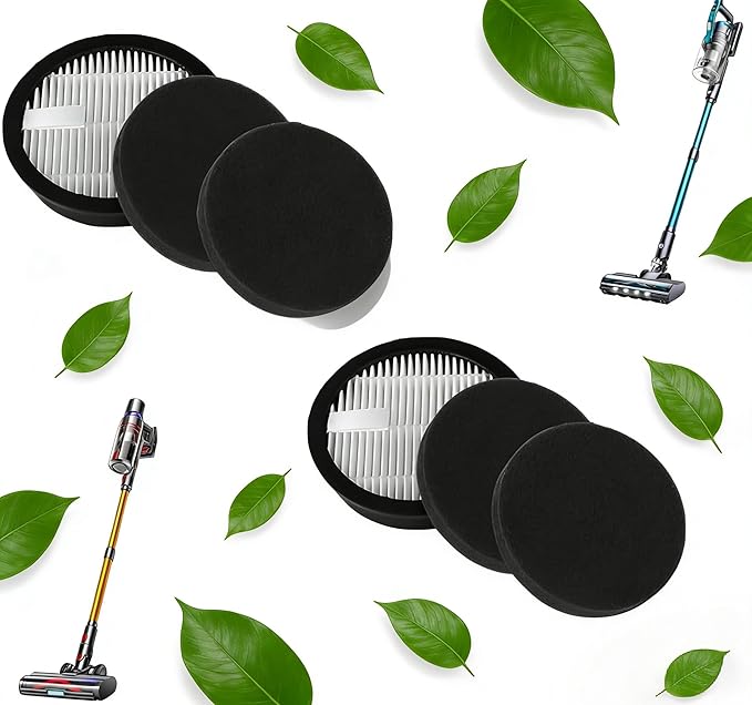 6-Pcs HEPA Replacement Filters for AFNOP Acevac11 Cordless Vacuum, 2 HEPA and 4 Sponge Filter Kit, Compatible with AFNOP Acevac11 Vacuum Cleaner