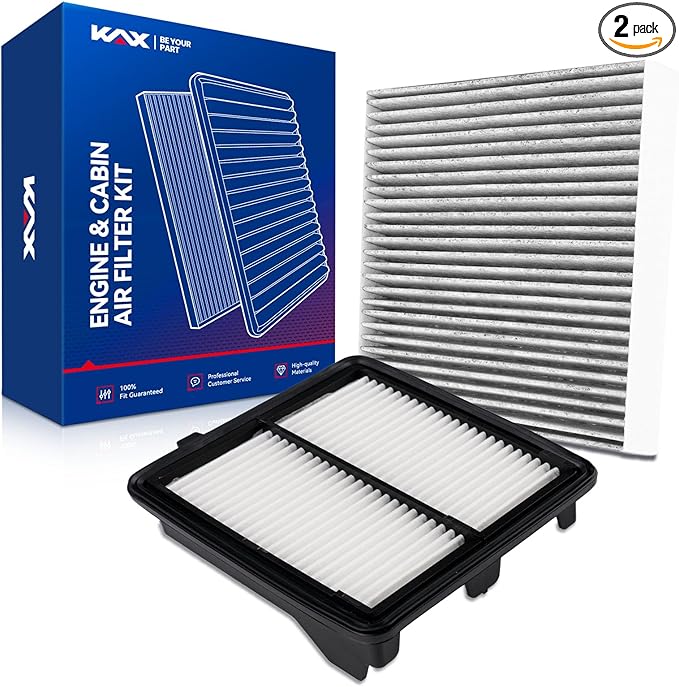 KAX Engine & Cabin Air Filter Kit, Replacement for Honda Fit 2009-2013 1.5L, Replace# CA10650 CF11182