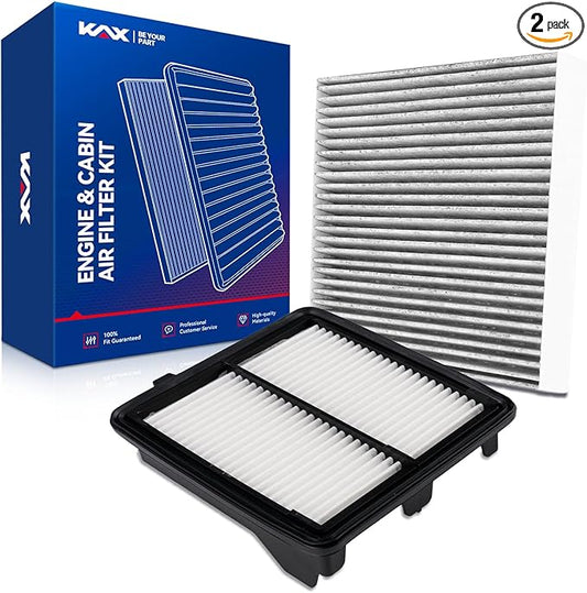 KAX Engine & Cabin Air Filter Kit, Replacement for Honda Fit 2009-2013 1.5L, Replace# CA10650 CF11182