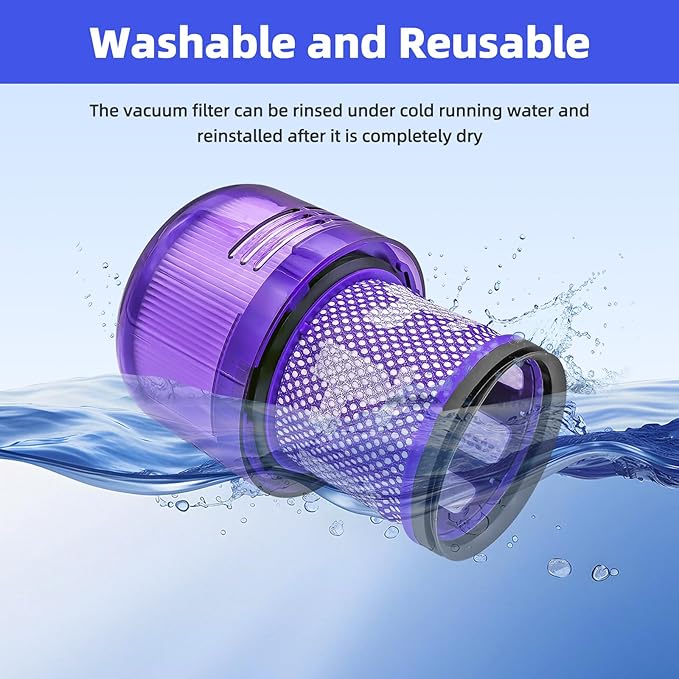 3-Pack Replacement Filter Kit Compatible with Dyson V11 Torque Drive/Animal/Absolute/Complete/Extra, V15 Detect, V15s Detect Submarine, SV14, SV15, SV17, SV22, SV28, SV47 Vacuums