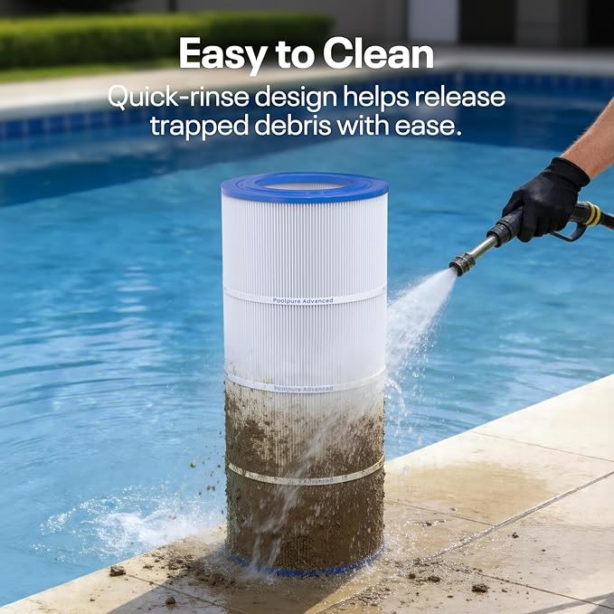 POOLPURE CC100 Pool Filter Replaces Pentair CC100, CCRP100, PAP100, PAP100-4, Ultral-C3, Unicel C-9410, R173215, Filbur FC-0686, 59054200, 160316, 160354, Predator 100, L x OD:23 5/8" x 10 1/16"