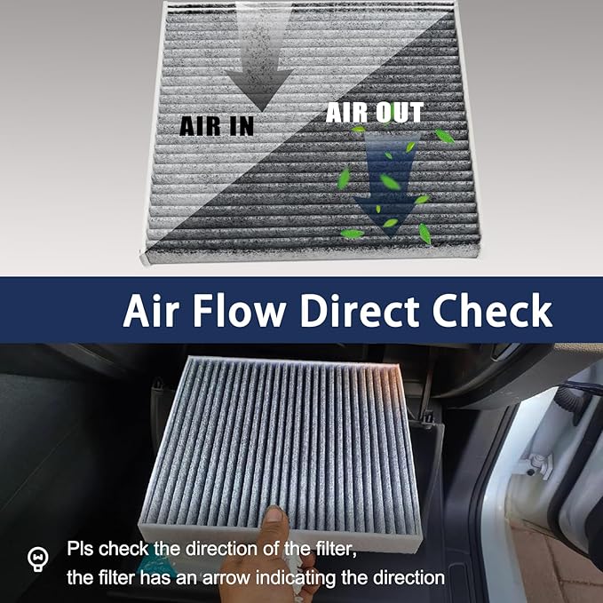 Cabin Air Filter for Dodge Journey (2009-2020), Jeep Patriot (2007-2017),Ram 1500/2500/3500 (2011-2015), Jeep Compass (2007-2017), Chrysler 200, w/Activate Carbon -2 Pcs, Replace # 5058693AA, CF10729