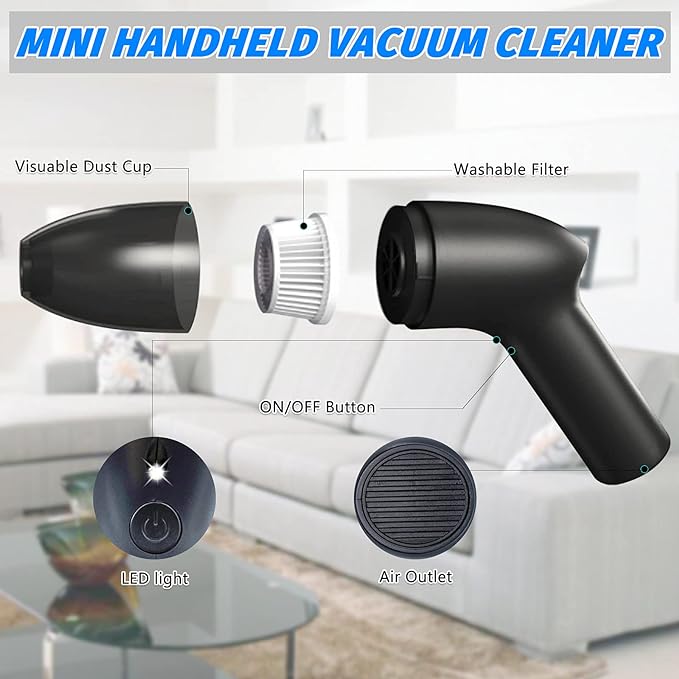 2-Pack Reusable HEPA Filters for Hayousui 4.3Kpa Mini Keyboard Vacuum Cleaner KVC05 - Replacement Filter HEPA Filtration for Car Handheld Vaccum