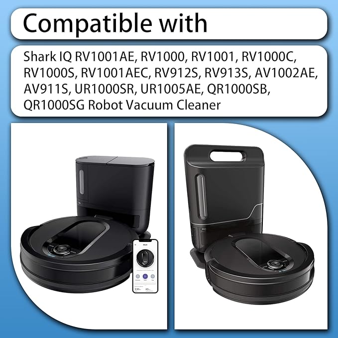 2 HEPA Filters and 4 Brushes Replacement for Shark IQ RV1001AE RV1000 RV1001 Robot Vacuum, Also Fit Shark RV1000 Series, RV912S, RV913S, AV1002AE, AV911S, UR1000SR, UR1005AE, QR1000 Series