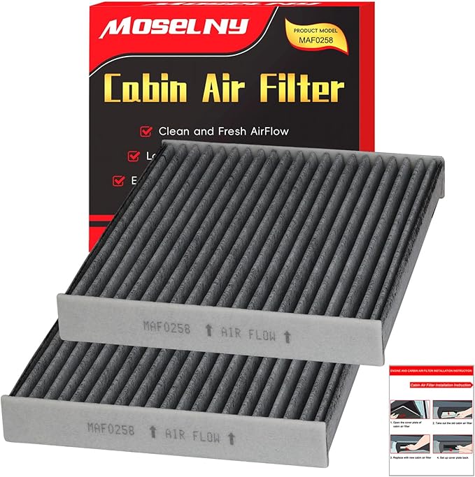 Cabin Air Filter with Activated Carbon Replacement for CP285 CF10285,Fit for Toyota, Lexus, Camry, Corolla,Scion, Subaru, Pontiac, Jaguar - 4Runner, Avalon, Highlander, ES300h, GS350 (2 Pack)